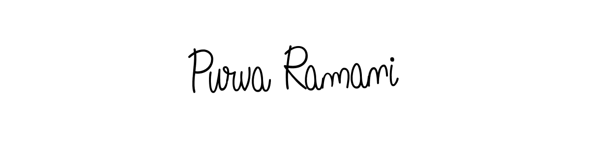 How to make Purva Ramani signature? Angelique-Rose-font-FFP is a professional autograph style. Create handwritten signature for Purva Ramani name. Purva Ramani signature style 5 images and pictures png