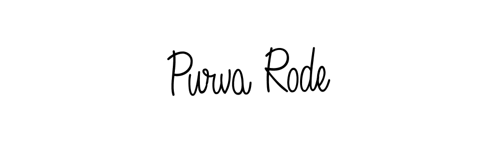 Make a beautiful signature design for name Purva Rode. With this signature (Angelique-Rose-font-FFP) style, you can create a handwritten signature for free. Purva Rode signature style 5 images and pictures png
