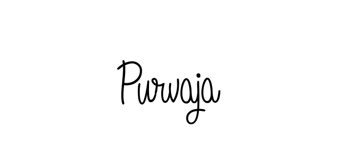 How to make Purvaja name signature. Use Angelique-Rose-font-FFP style for creating short signs online. This is the latest handwritten sign. Purvaja signature style 5 images and pictures png