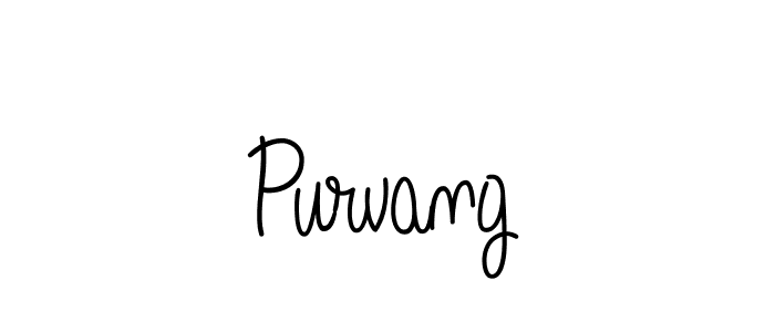 Purvang stylish signature style. Best Handwritten Sign (Angelique-Rose-font-FFP) for my name. Handwritten Signature Collection Ideas for my name Purvang. Purvang signature style 5 images and pictures png