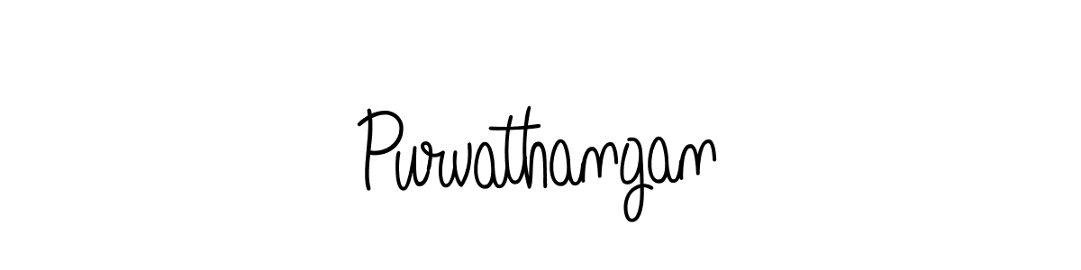 Make a beautiful signature design for name Purvathangan. With this signature (Angelique-Rose-font-FFP) style, you can create a handwritten signature for free. Purvathangan signature style 5 images and pictures png