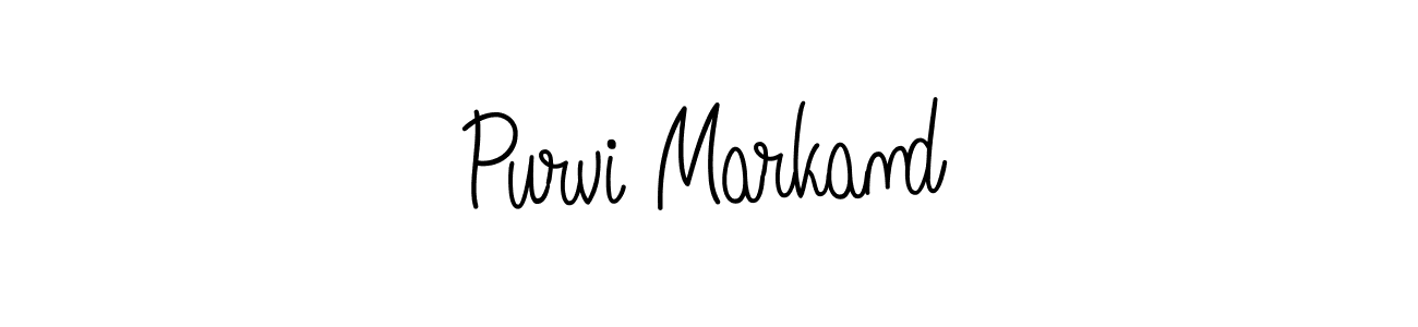 Purvi Markand stylish signature style. Best Handwritten Sign (Angelique-Rose-font-FFP) for my name. Handwritten Signature Collection Ideas for my name Purvi Markand. Purvi Markand signature style 5 images and pictures png