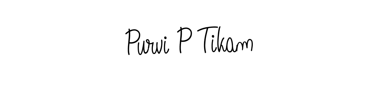 The best way (Angelique-Rose-font-FFP) to make a short signature is to pick only two or three words in your name. The name Purvi P Tikam include a total of six letters. For converting this name. Purvi P Tikam signature style 5 images and pictures png