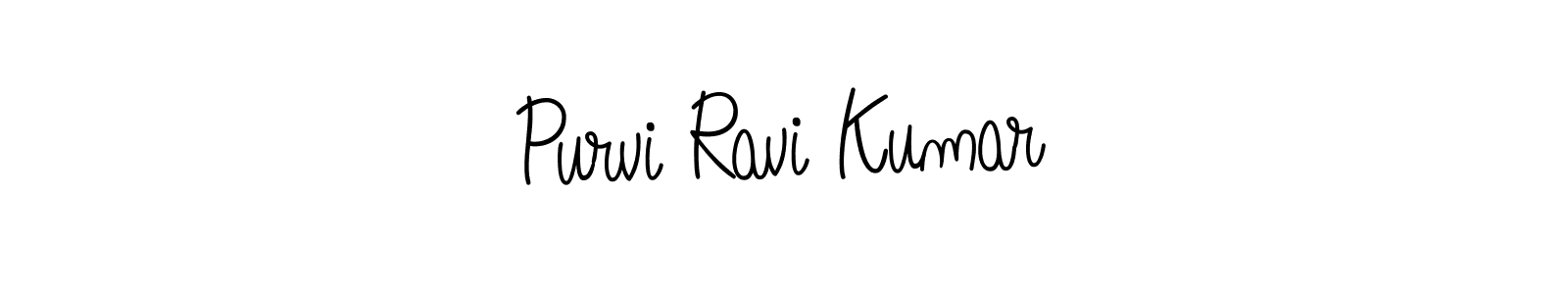 Design your own signature with our free online signature maker. With this signature software, you can create a handwritten (Angelique-Rose-font-FFP) signature for name Purvi Ravi Kumar. Purvi Ravi Kumar signature style 5 images and pictures png