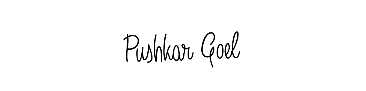 Pushkar Goel stylish signature style. Best Handwritten Sign (Angelique-Rose-font-FFP) for my name. Handwritten Signature Collection Ideas for my name Pushkar Goel. Pushkar Goel signature style 5 images and pictures png