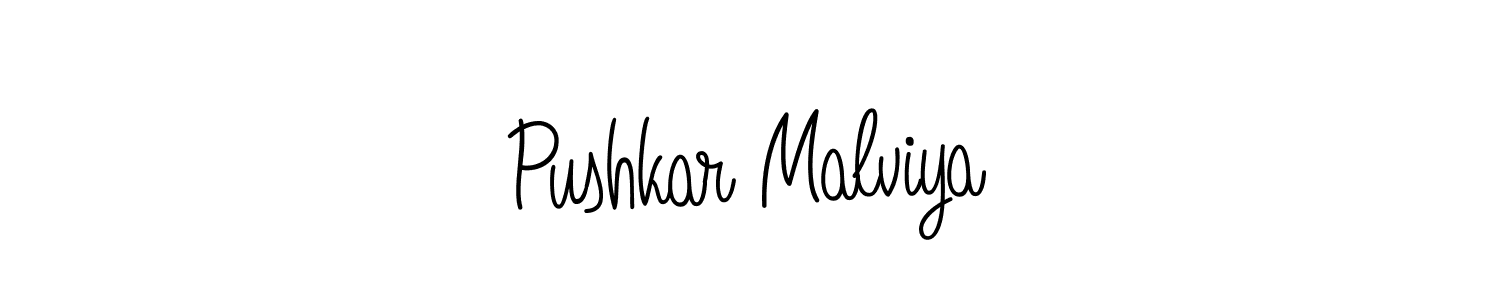 How to make Pushkar Malviya name signature. Use Angelique-Rose-font-FFP style for creating short signs online. This is the latest handwritten sign. Pushkar Malviya signature style 5 images and pictures png