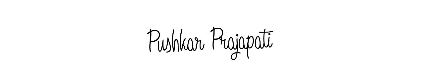 Create a beautiful signature design for name Pushkar Prajapati. With this signature (Angelique-Rose-font-FFP) fonts, you can make a handwritten signature for free. Pushkar Prajapati signature style 5 images and pictures png