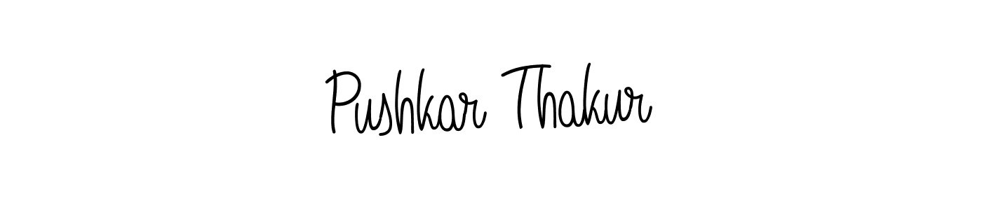 You should practise on your own different ways (Angelique-Rose-font-FFP) to write your name (Pushkar Thakur) in signature. don't let someone else do it for you. Pushkar Thakur signature style 5 images and pictures png