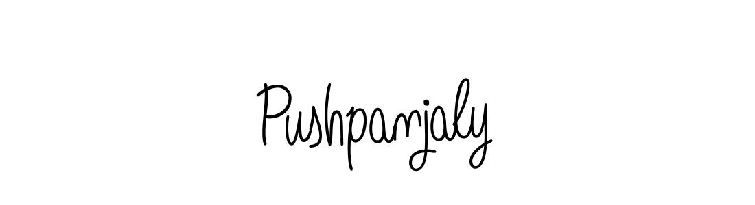 You should practise on your own different ways (Angelique-Rose-font-FFP) to write your name (Pushpanjaly) in signature. don't let someone else do it for you. Pushpanjaly signature style 5 images and pictures png