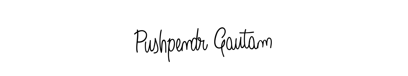 Pushpendr Gautam stylish signature style. Best Handwritten Sign (Angelique-Rose-font-FFP) for my name. Handwritten Signature Collection Ideas for my name Pushpendr Gautam. Pushpendr Gautam signature style 5 images and pictures png