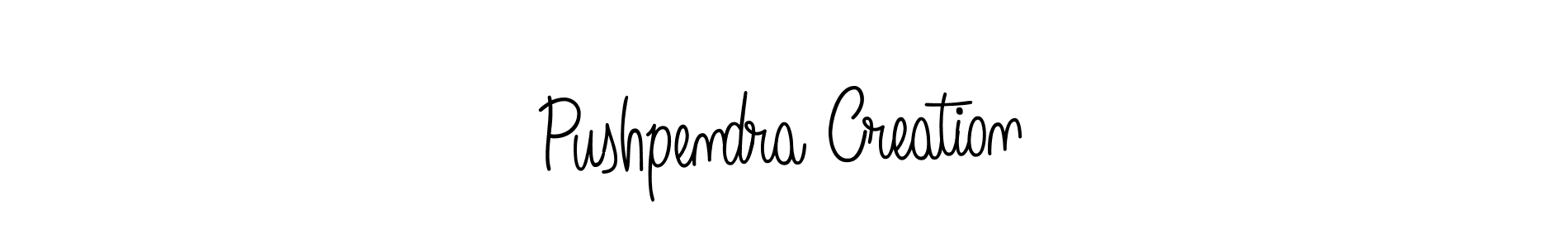 You should practise on your own different ways (Angelique-Rose-font-FFP) to write your name (Pushpendra Creation) in signature. don't let someone else do it for you. Pushpendra Creation signature style 5 images and pictures png