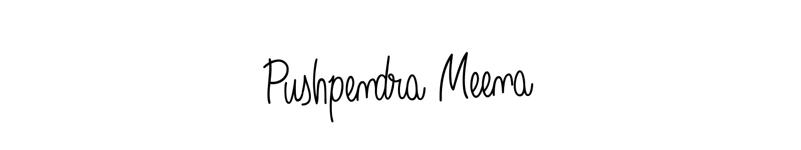 Pushpendra Meena stylish signature style. Best Handwritten Sign (Angelique-Rose-font-FFP) for my name. Handwritten Signature Collection Ideas for my name Pushpendra Meena. Pushpendra Meena signature style 5 images and pictures png