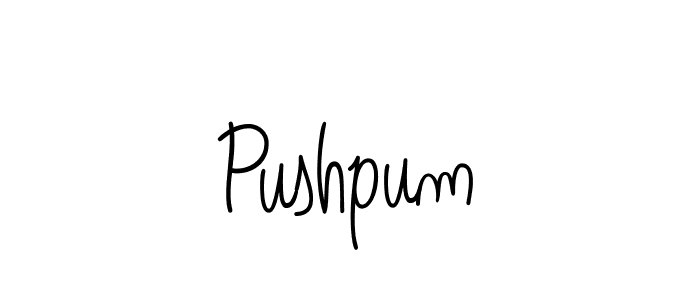 Make a beautiful signature design for name Pushpum. With this signature (Angelique-Rose-font-FFP) style, you can create a handwritten signature for free. Pushpum signature style 5 images and pictures png