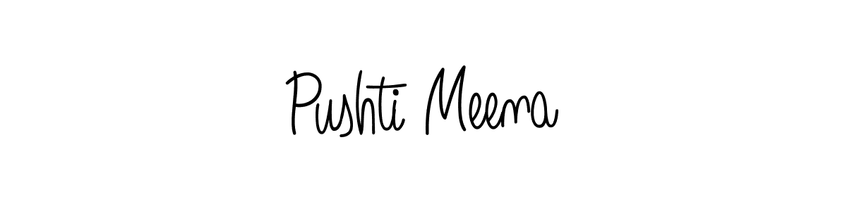 Create a beautiful signature design for name Pushti Meena. With this signature (Angelique-Rose-font-FFP) fonts, you can make a handwritten signature for free. Pushti Meena signature style 5 images and pictures png