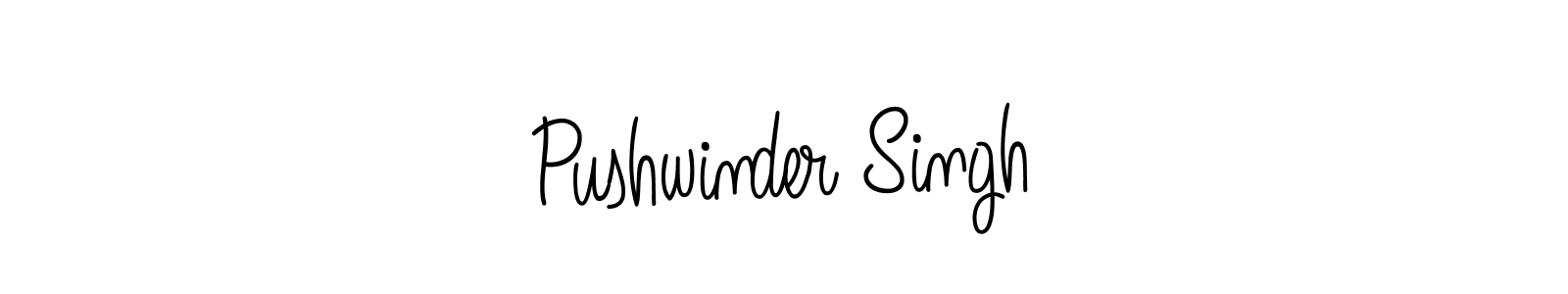 The best way (Angelique-Rose-font-FFP) to make a short signature is to pick only two or three words in your name. The name Pushwinder Singh include a total of six letters. For converting this name. Pushwinder Singh signature style 5 images and pictures png