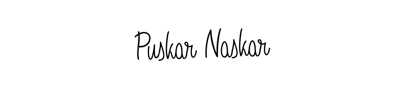 How to make Puskar Naskar name signature. Use Angelique-Rose-font-FFP style for creating short signs online. This is the latest handwritten sign. Puskar Naskar signature style 5 images and pictures png