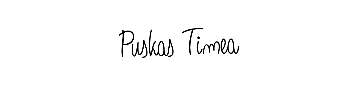 Design your own signature with our free online signature maker. With this signature software, you can create a handwritten (Angelique-Rose-font-FFP) signature for name Puskas Timea. Puskas Timea signature style 5 images and pictures png