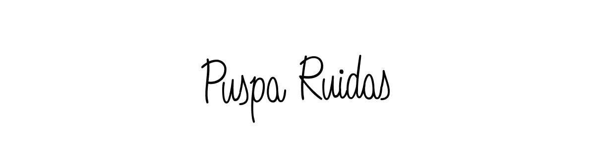 Puspa Ruidas stylish signature style. Best Handwritten Sign (Angelique-Rose-font-FFP) for my name. Handwritten Signature Collection Ideas for my name Puspa Ruidas. Puspa Ruidas signature style 5 images and pictures png
