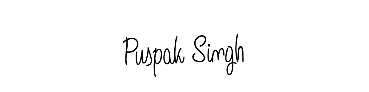 You should practise on your own different ways (Angelique-Rose-font-FFP) to write your name (Puspak Singh) in signature. don't let someone else do it for you. Puspak Singh signature style 5 images and pictures png