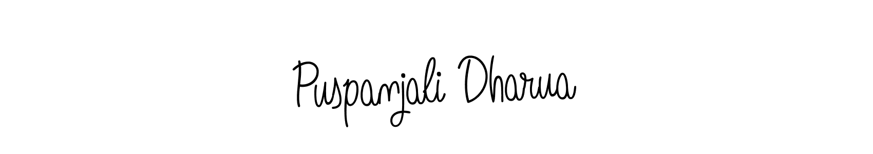 Design your own signature with our free online signature maker. With this signature software, you can create a handwritten (Angelique-Rose-font-FFP) signature for name Puspanjali Dharua. Puspanjali Dharua signature style 5 images and pictures png