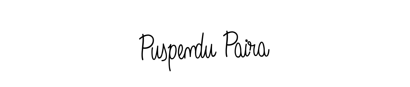 How to make Puspendu Paira name signature. Use Angelique-Rose-font-FFP style for creating short signs online. This is the latest handwritten sign. Puspendu Paira signature style 5 images and pictures png