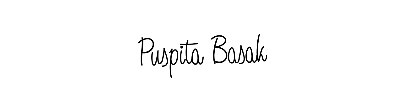 Use a signature maker to create a handwritten signature online. With this signature software, you can design (Angelique-Rose-font-FFP) your own signature for name Puspita Basak. Puspita Basak signature style 5 images and pictures png