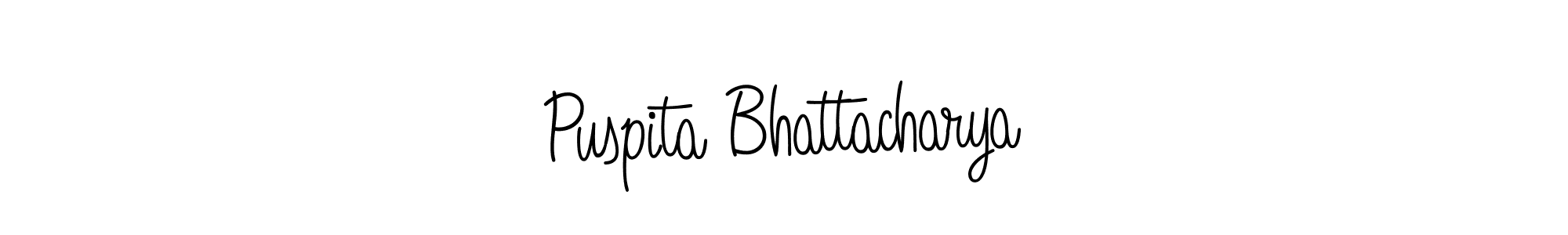 How to make Puspita Bhattacharya name signature. Use Angelique-Rose-font-FFP style for creating short signs online. This is the latest handwritten sign. Puspita Bhattacharya signature style 5 images and pictures png