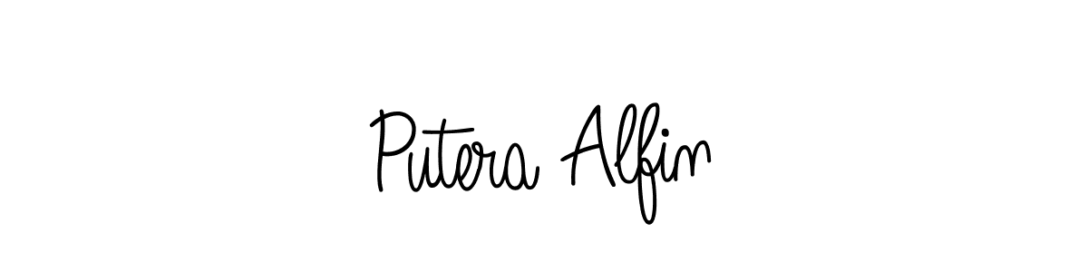 How to make Putera Alfin name signature. Use Angelique-Rose-font-FFP style for creating short signs online. This is the latest handwritten sign. Putera Alfin signature style 5 images and pictures png