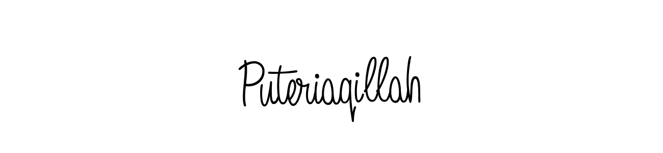 Use a signature maker to create a handwritten signature online. With this signature software, you can design (Angelique-Rose-font-FFP) your own signature for name Puteriaqillah. Puteriaqillah signature style 5 images and pictures png