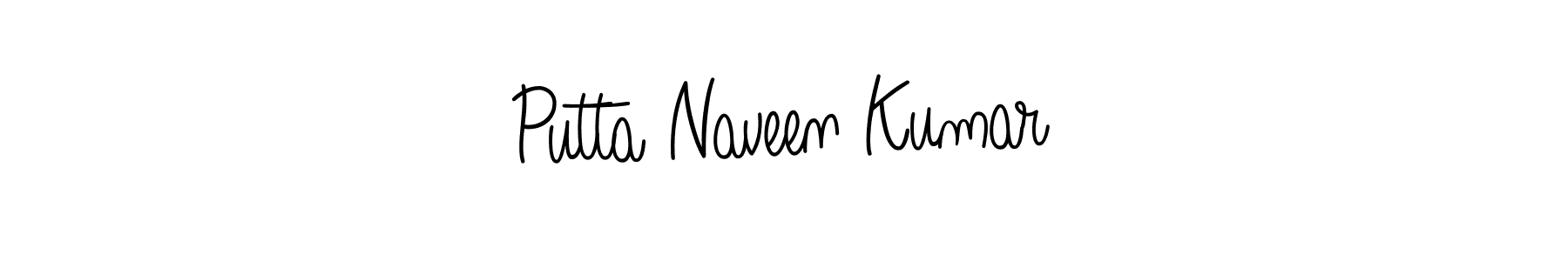 Create a beautiful signature design for name Putta Naveen Kumar. With this signature (Angelique-Rose-font-FFP) fonts, you can make a handwritten signature for free. Putta Naveen Kumar signature style 5 images and pictures png