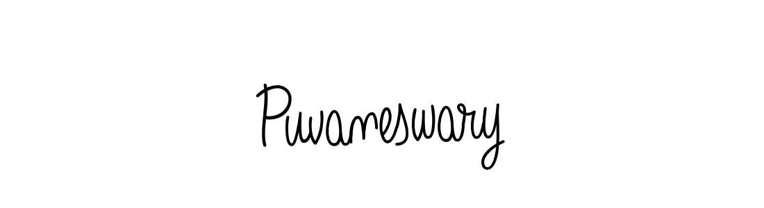 You should practise on your own different ways (Angelique-Rose-font-FFP) to write your name (Puvaneswary) in signature. don't let someone else do it for you. Puvaneswary signature style 5 images and pictures png