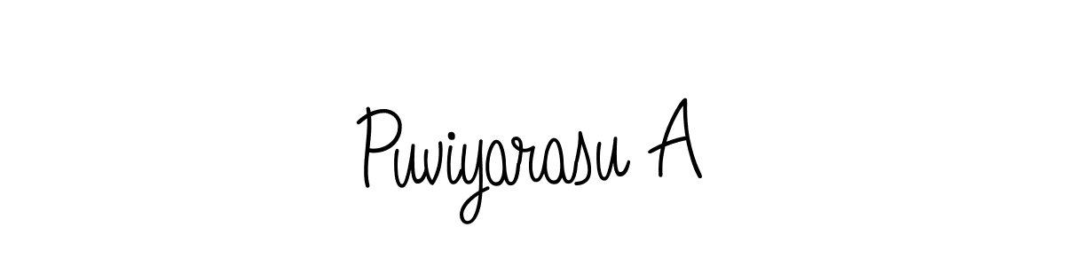 How to make Puviyarasu A signature? Angelique-Rose-font-FFP is a professional autograph style. Create handwritten signature for Puviyarasu A name. Puviyarasu A signature style 5 images and pictures png