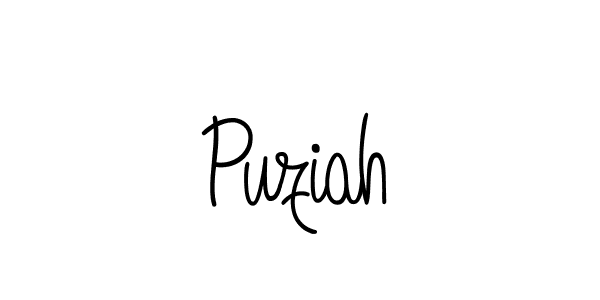 Make a beautiful signature design for name Puziah. With this signature (Angelique-Rose-font-FFP) style, you can create a handwritten signature for free. Puziah signature style 5 images and pictures png