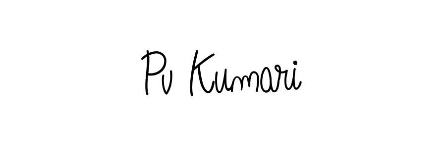 Use a signature maker to create a handwritten signature online. With this signature software, you can design (Angelique-Rose-font-FFP) your own signature for name Pv Kumari. Pv Kumari signature style 5 images and pictures png