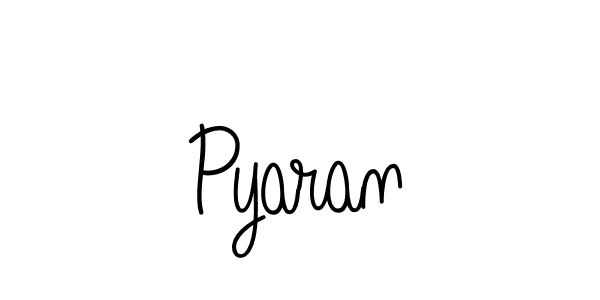 How to make Pyaran name signature. Use Angelique-Rose-font-FFP style for creating short signs online. This is the latest handwritten sign. Pyaran signature style 5 images and pictures png