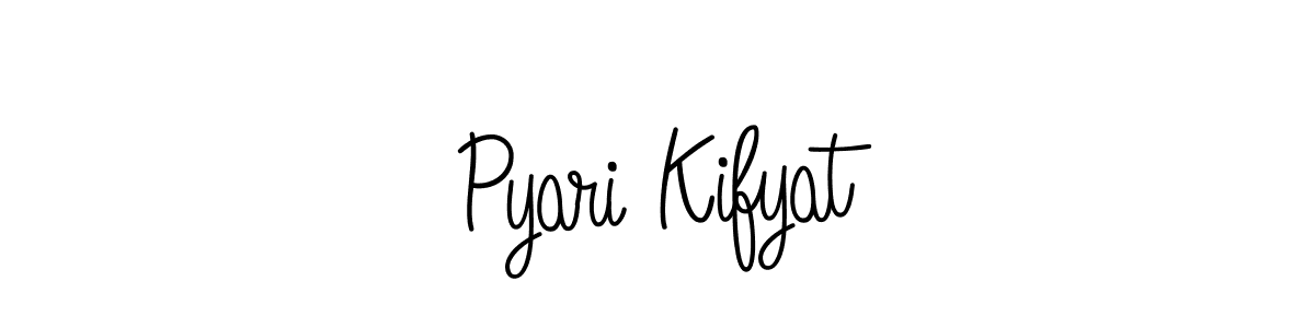 Make a beautiful signature design for name Pyari Kifyat. With this signature (Angelique-Rose-font-FFP) style, you can create a handwritten signature for free. Pyari Kifyat signature style 5 images and pictures png