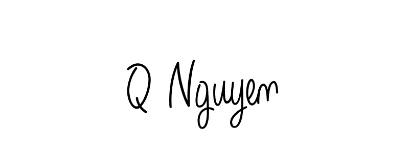 Use a signature maker to create a handwritten signature online. With this signature software, you can design (Angelique-Rose-font-FFP) your own signature for name Q Nguyen. Q Nguyen signature style 5 images and pictures png