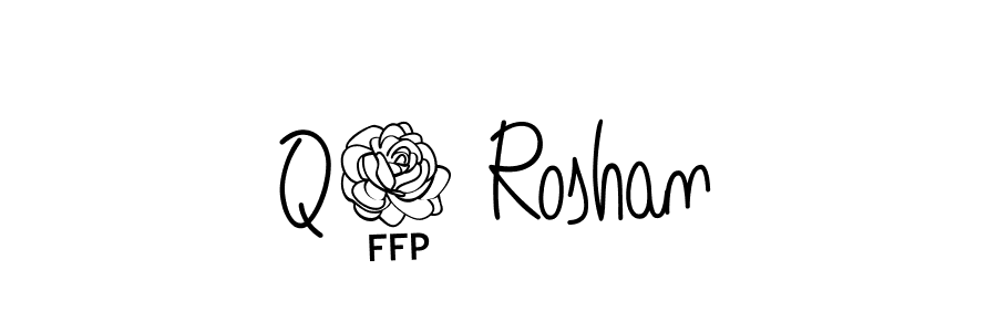 This is the best signature style for the Q2 Roshan name. Also you like these signature font (Angelique-Rose-font-FFP). Mix name signature. Q2 Roshan signature style 5 images and pictures png