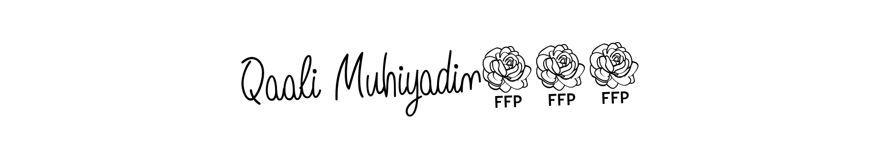 if you are searching for the best signature style for your name Qaali Muhiyadin122. so please give up your signature search. here we have designed multiple signature styles  using Angelique-Rose-font-FFP. Qaali Muhiyadin122 signature style 5 images and pictures png