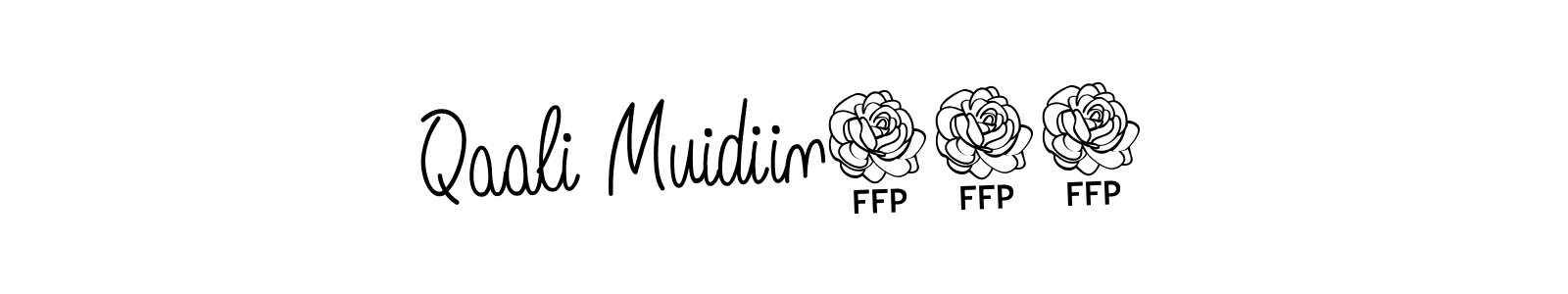 Use a signature maker to create a handwritten signature online. With this signature software, you can design (Angelique-Rose-font-FFP) your own signature for name Qaali Muidiin122. Qaali Muidiin122 signature style 5 images and pictures png