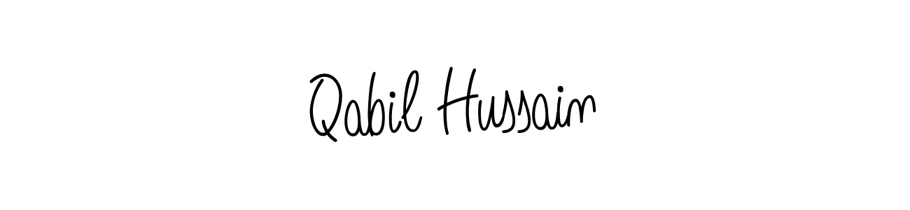 Make a beautiful signature design for name Qabil Hussain. With this signature (Angelique-Rose-font-FFP) style, you can create a handwritten signature for free. Qabil Hussain signature style 5 images and pictures png