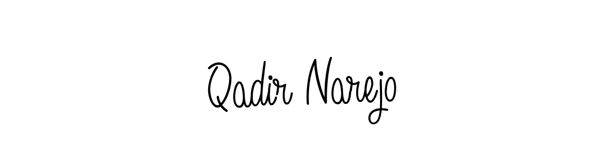 How to make Qadir Narejo name signature. Use Angelique-Rose-font-FFP style for creating short signs online. This is the latest handwritten sign. Qadir Narejo signature style 5 images and pictures png