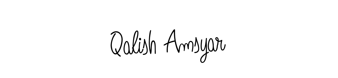 How to make Qalish Amsyar name signature. Use Angelique-Rose-font-FFP style for creating short signs online. This is the latest handwritten sign. Qalish Amsyar signature style 5 images and pictures png