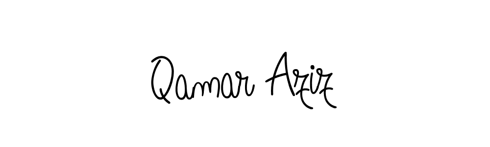 Create a beautiful signature design for name Qamar Aziz. With this signature (Angelique-Rose-font-FFP) fonts, you can make a handwritten signature for free. Qamar Aziz signature style 5 images and pictures png