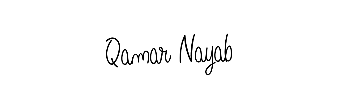 if you are searching for the best signature style for your name Qamar Nayab. so please give up your signature search. here we have designed multiple signature styles  using Angelique-Rose-font-FFP. Qamar Nayab signature style 5 images and pictures png