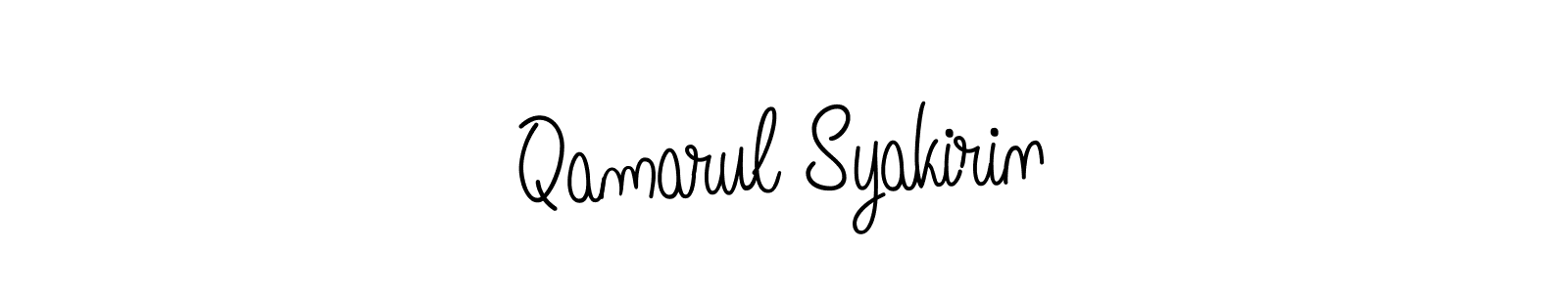 Design your own signature with our free online signature maker. With this signature software, you can create a handwritten (Angelique-Rose-font-FFP) signature for name Qamarul Syakirin. Qamarul Syakirin signature style 5 images and pictures png