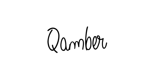 Qamber stylish signature style. Best Handwritten Sign (Angelique-Rose-font-FFP) for my name. Handwritten Signature Collection Ideas for my name Qamber. Qamber signature style 5 images and pictures png