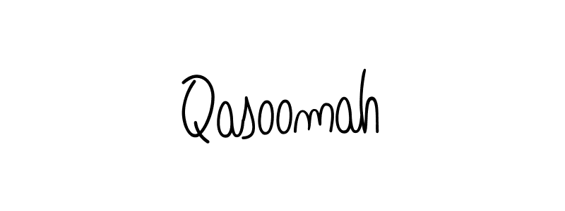 You should practise on your own different ways (Angelique-Rose-font-FFP) to write your name (Qasoomah) in signature. don't let someone else do it for you. Qasoomah signature style 5 images and pictures png