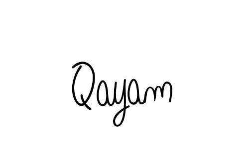Qayam stylish signature style. Best Handwritten Sign (Angelique-Rose-font-FFP) for my name. Handwritten Signature Collection Ideas for my name Qayam. Qayam signature style 5 images and pictures png