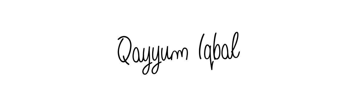 You should practise on your own different ways (Angelique-Rose-font-FFP) to write your name (Qayyum Iqbal) in signature. don't let someone else do it for you. Qayyum Iqbal signature style 5 images and pictures png